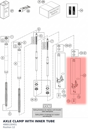 Diagram preview: AXLE CLAMP WITH INNER TUBE (48601304S1)
