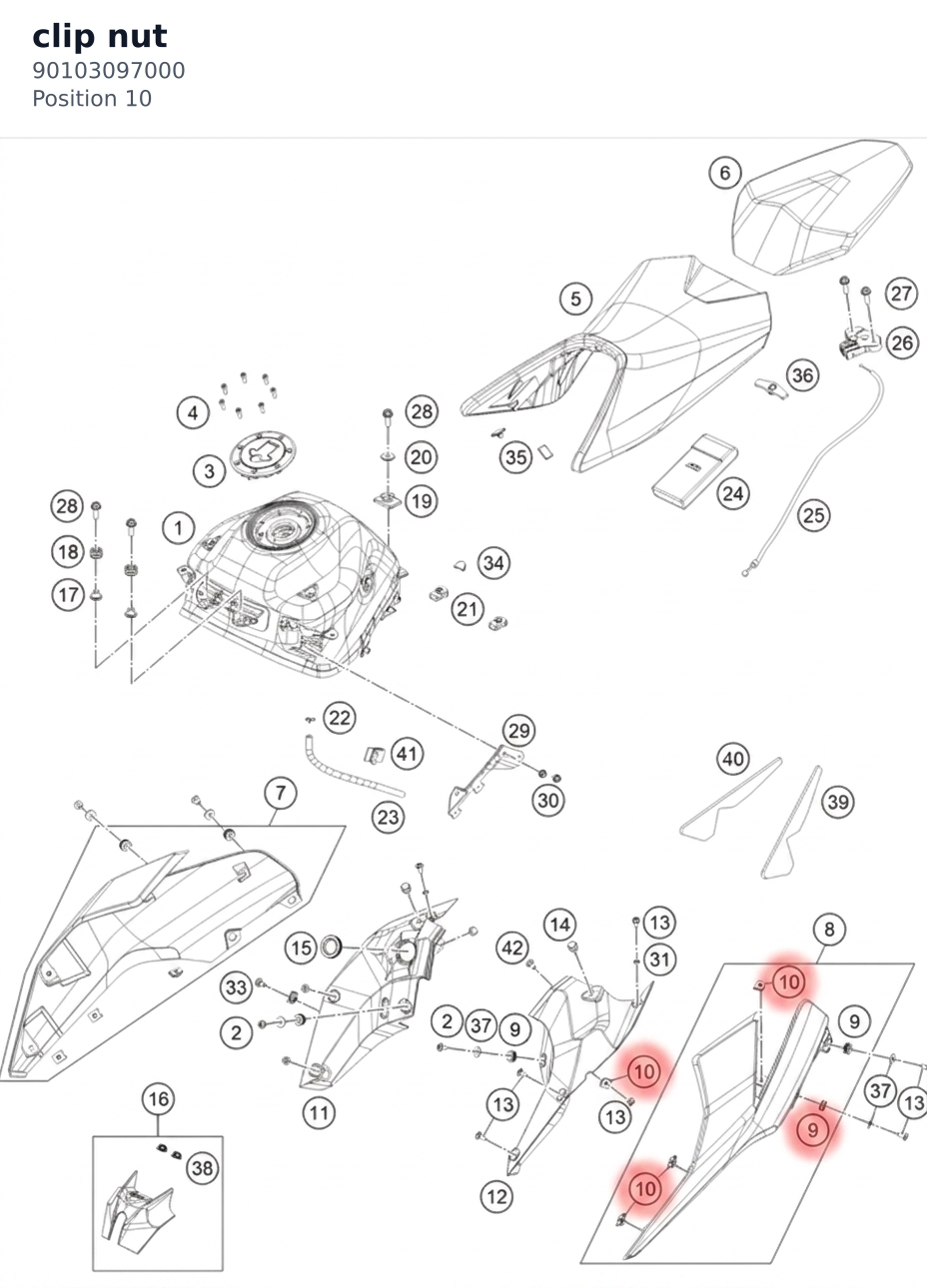 Diagram preview: clip nut (90103097000)