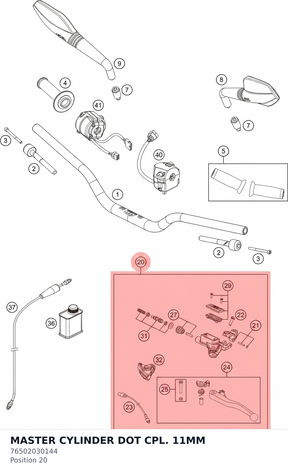 Diagram preview: MASTER CYLINDER DOT CPL. 11MM (76502030144)
