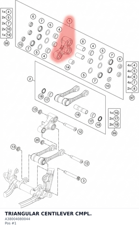 Diagram preview: TRIANGULAR CENTILEVER CMPL. (A38004080044)