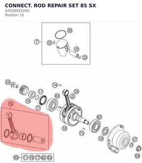 Diagram preview: CONNECT. ROD REPAIR SET 85 SX (47030015200)