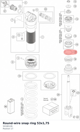 Diagram preview: Round-wire snap ring 53x1,75 (50180126)