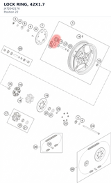 Diagram preview: LOCK RING, 42X1.7 (J472042176)