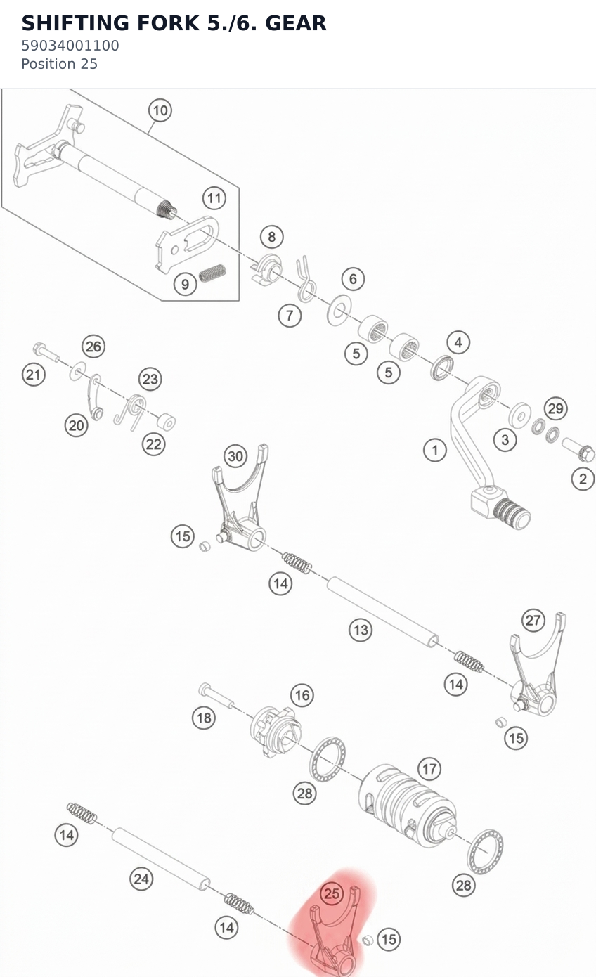 Diagram preview: SHIFTING FORK  5./6. GEAR (59034001100)