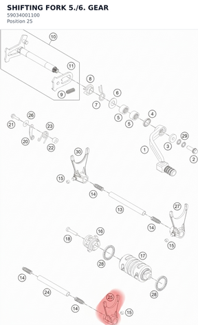 Diagram preview: SHIFTING FORK  5./6. GEAR (59034001100)
