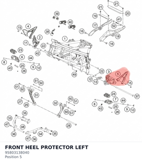 Diagram preview: FRONT HEEL PROTECTOR LEFT (95803138040)