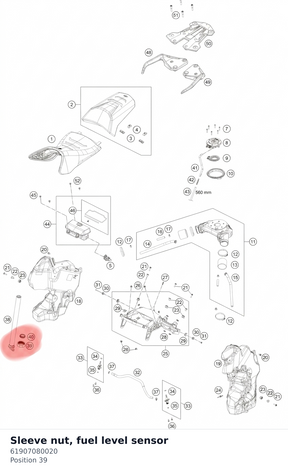 Diagram preview: Sleeve nut, fuel level sensor (61907080020)
