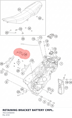 Diagram preview: RETAINING BRACKET BATTERY CMPL. (76111056044)
