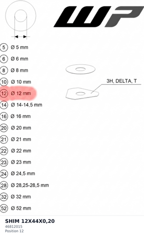 Diagram preview: SHIM 12X44X0,20 (46812015)