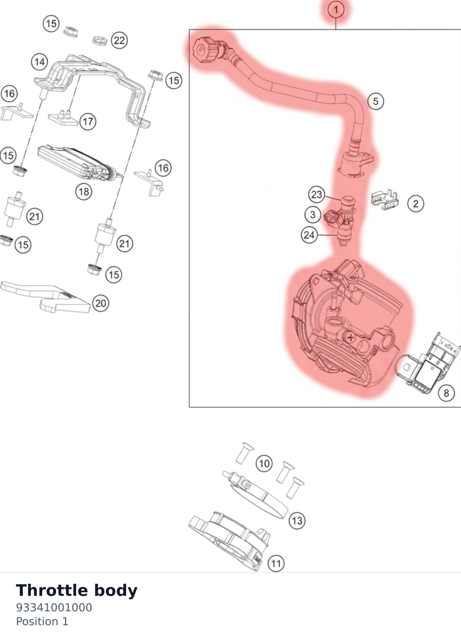 Diagram preview: Throttle body (93341001000)