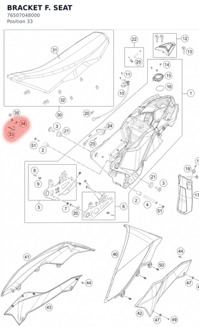 Diagram preview: BRACKET F. SEAT (76507048000)