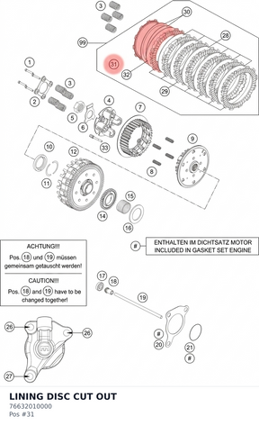 Diagram preview: LINING DISC CUT OUT (76632010000)