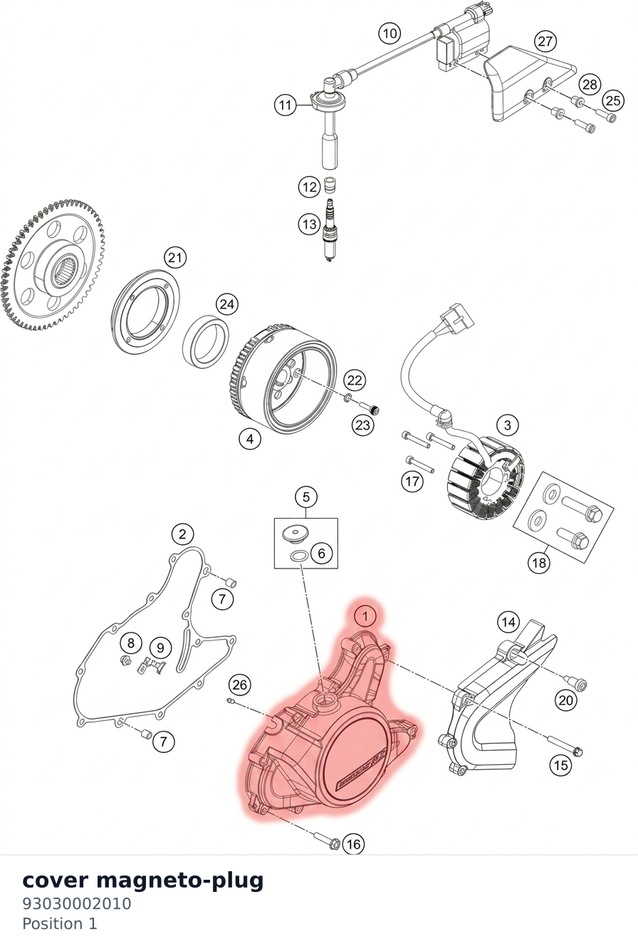 Diagram preview: cover magneto-plug (93030002010)