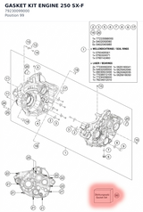 Diagram preview: GASKET KIT ENGINE 250 SX-F (79230099000)
