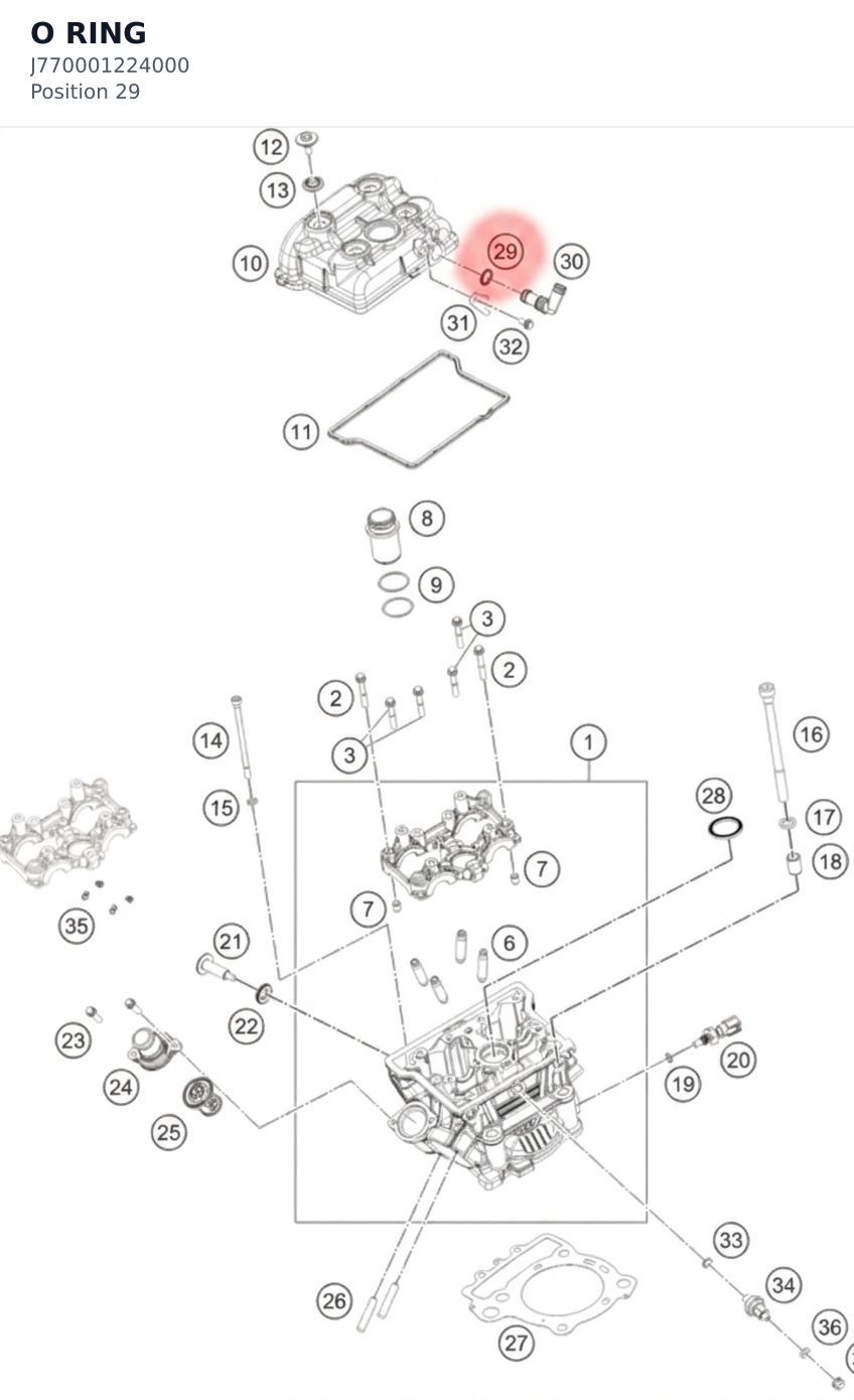Diagram preview: O RING (J770001224000)