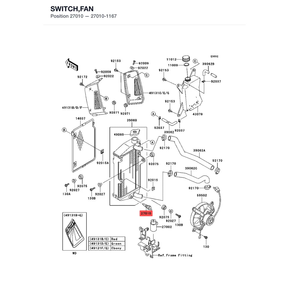 Kawasaki OEM – SWITCH,FAN product image