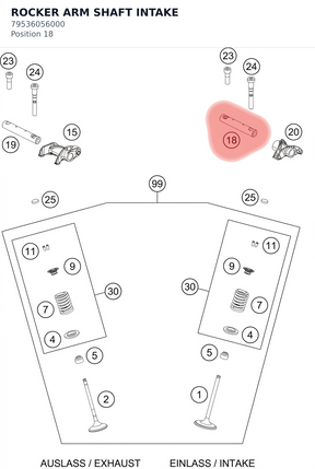Diagram preview: ROCKER ARM SHAFT INTAKE (79536056000)