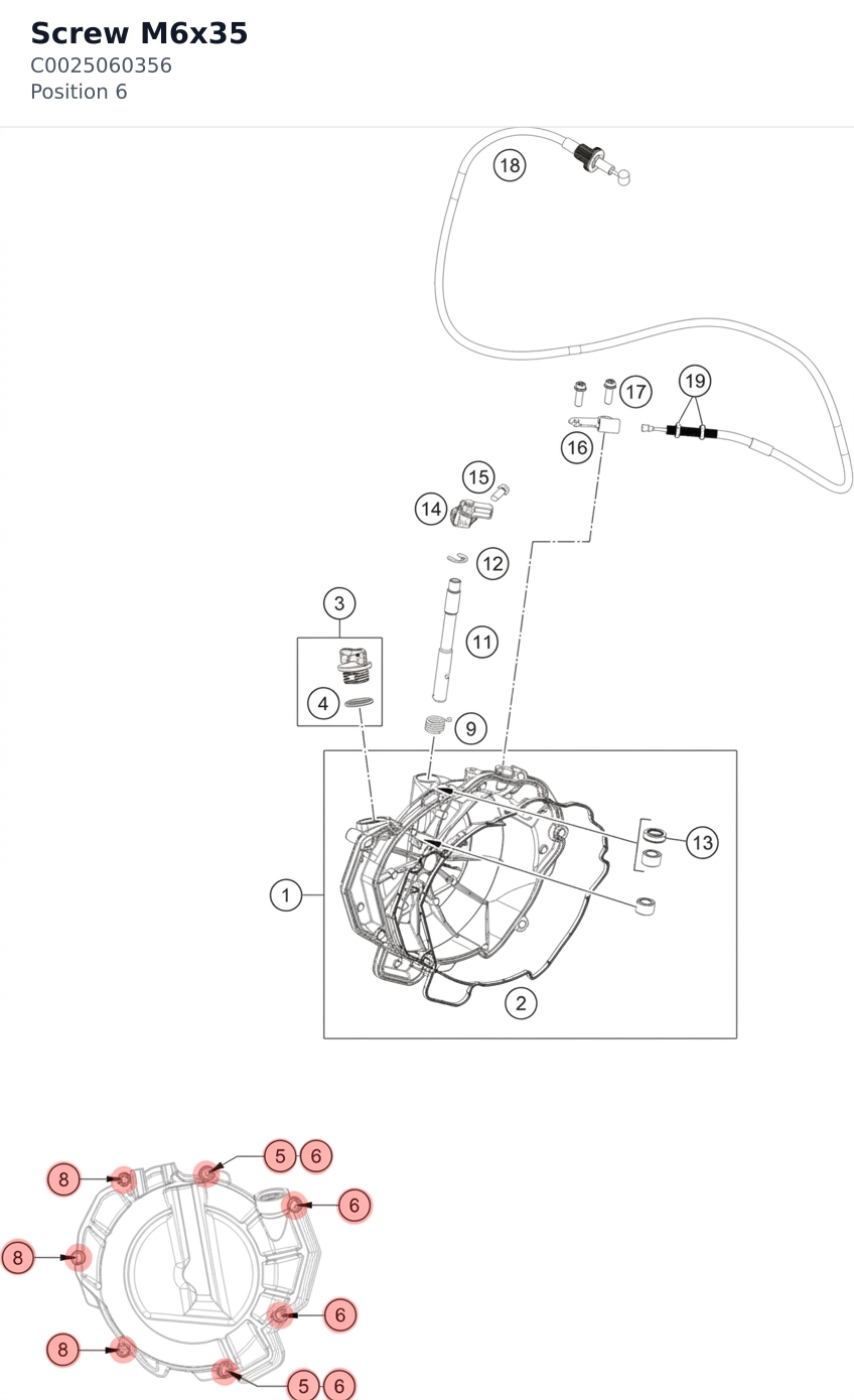 Diagram preview: Screw M6x35 (C0025060356)