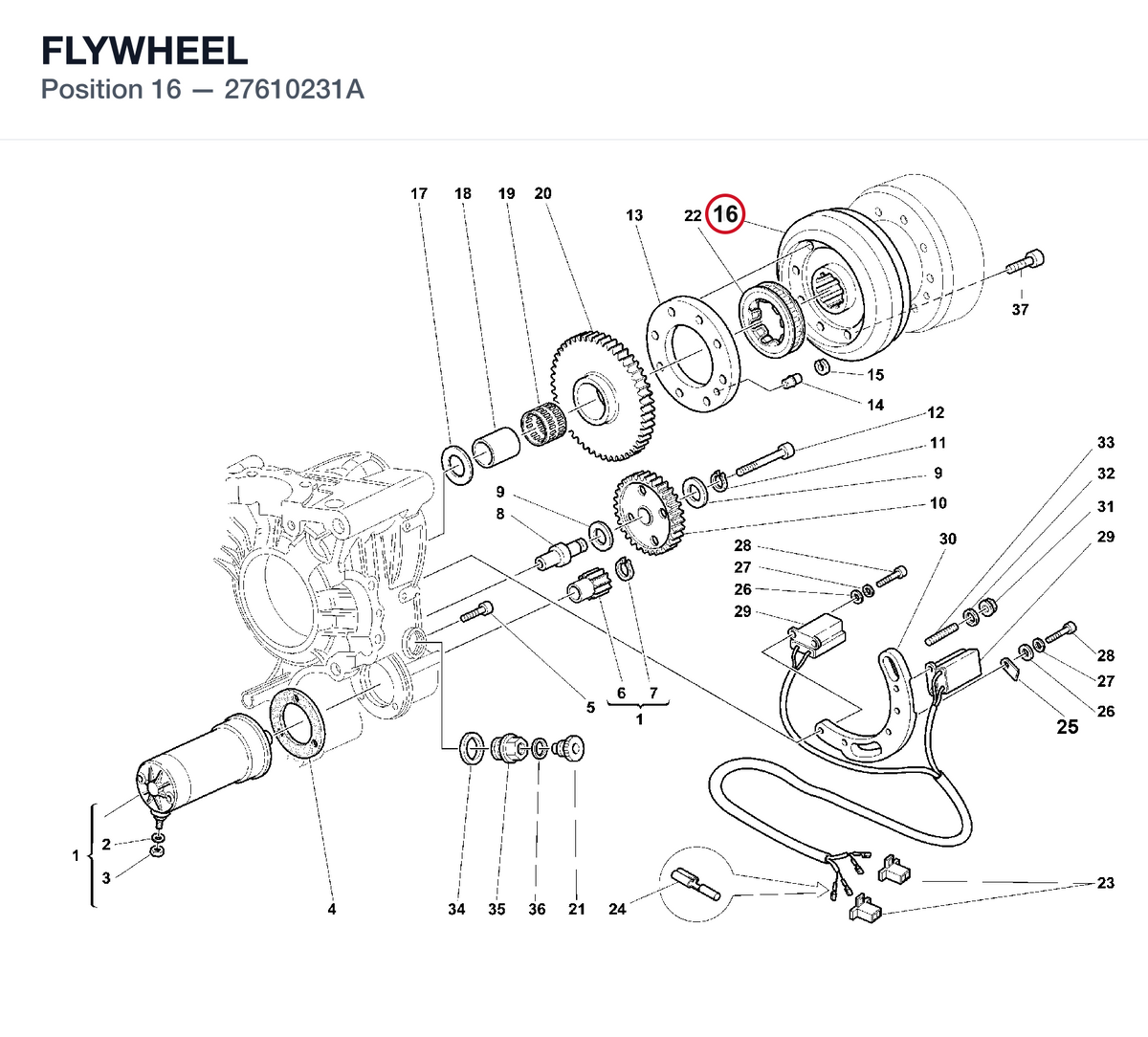 FLYWHEEL 27610231A diagram position