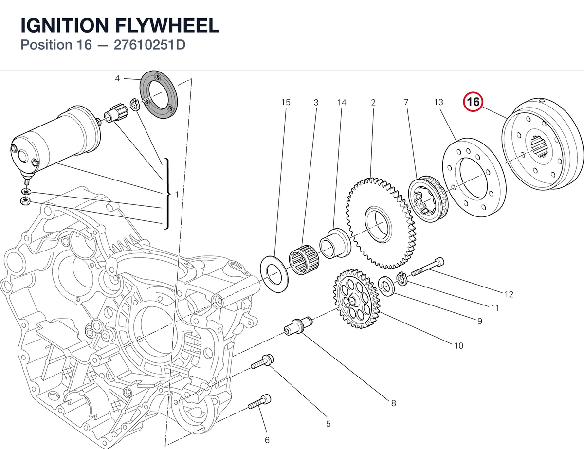 IGNITION FLYWHEEL 27610251D diagram position
