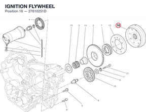 IGNITION FLYWHEEL 27610251D diagram position
