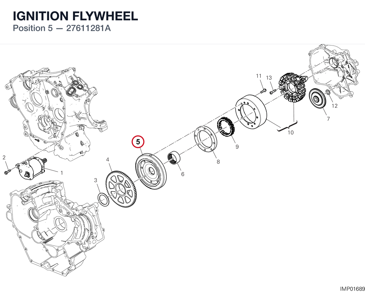 IGNITION FLYWHEEL 27611281A diagram position