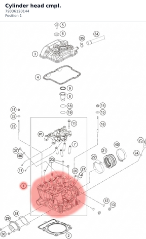 Diagram preview: Cylinder head cmpl. (79336120144)