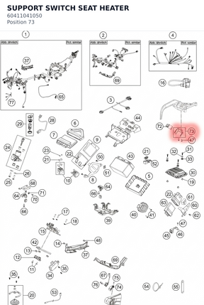 Diagram preview: SUPPORT SWITCH SEAT HEATER (60411041050)