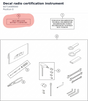 Diagram preview: Decal radio certification instrument (60714089000)