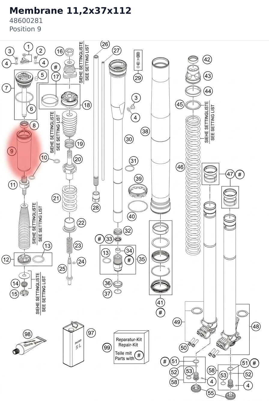 Diagram preview: Membrane 11,2x37x112 (48600281)