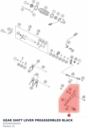 Diagram preview: GEAR SHIFT LEVER PREASSEMBLED BLACK (6353403104433)