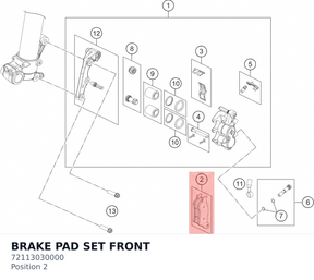 Diagram preview: BRAKE PAD SET FRONT (72113030000)