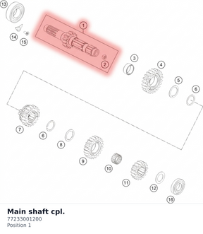Diagram preview: Main shaft cpl. (77233001200)