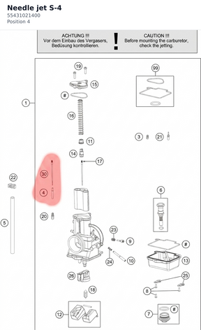 Diagram preview: Needle jet S-4 (55431021400)
