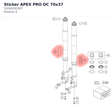 Diagram preview: Sticker APEX PRO OC 70x37 (52000292SET)