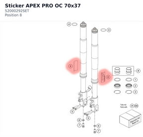 Diagram preview: Sticker APEX PRO OC 70x37 (52000292SET)