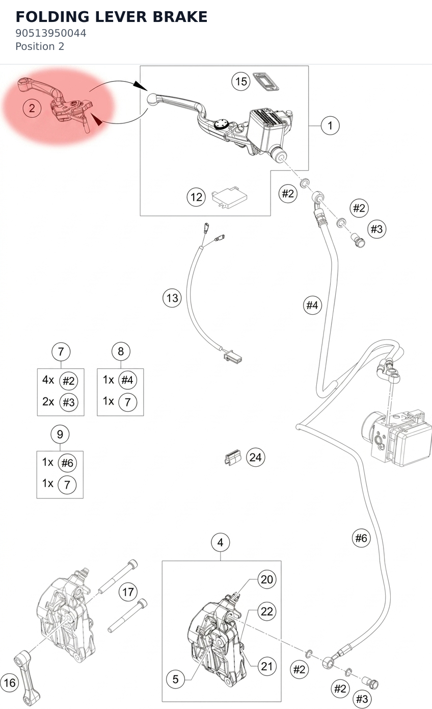 Diagram preview: FOLDING LEVER BRAKE (90513950044)