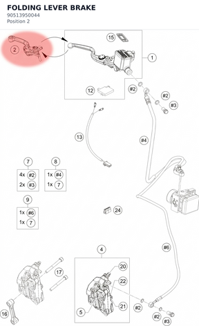 Diagram preview: FOLDING LEVER BRAKE (90513950044)