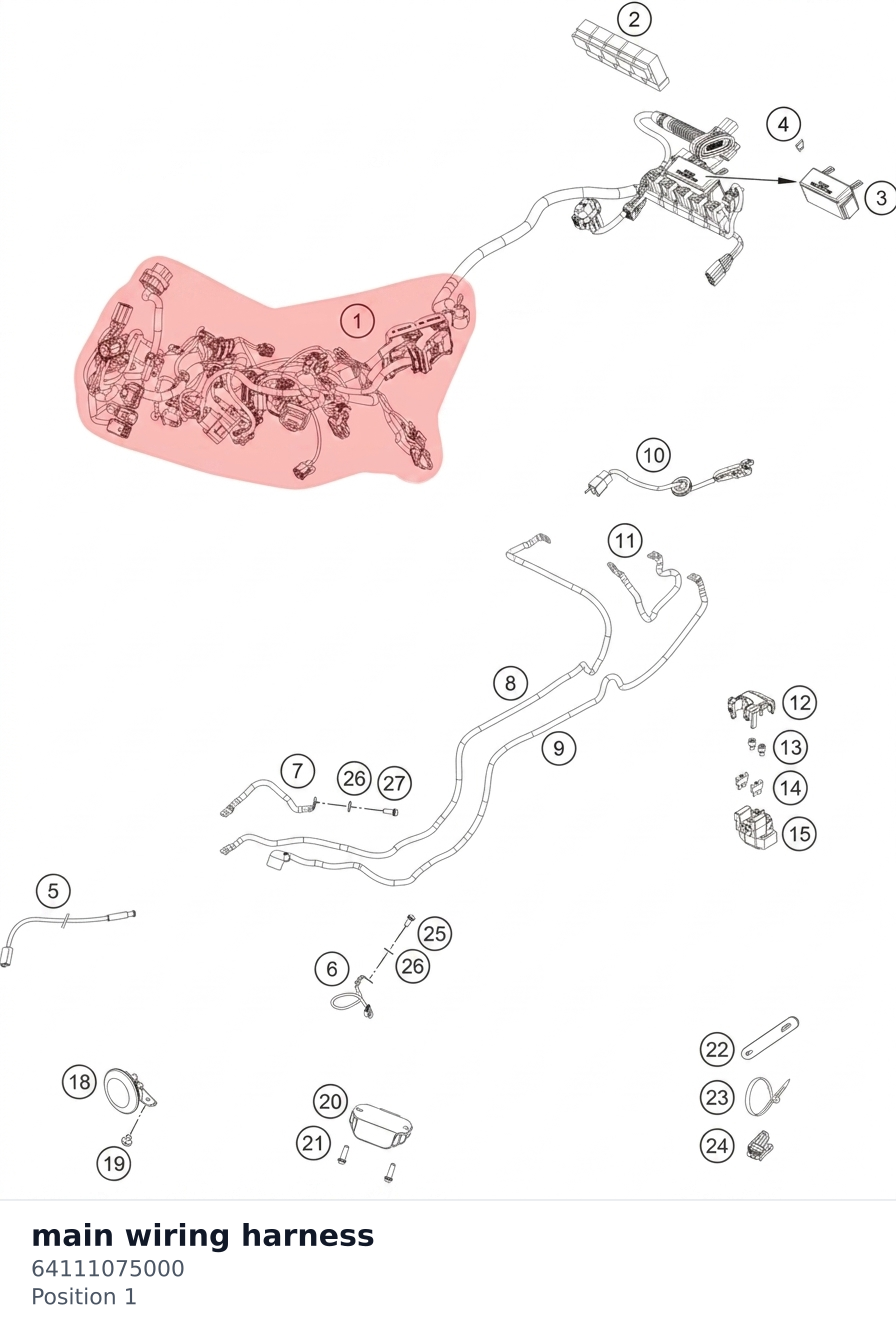 Diagram preview: main wiring harness (64111075000)