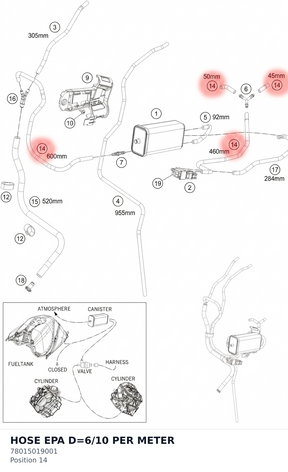 Diagram preview: HOSE EPA D=6/10 PER METER (78015019001)