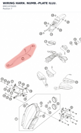 Diagram preview: WIRING HARN. NUMB.-PLATE ILLU. (69011076000)