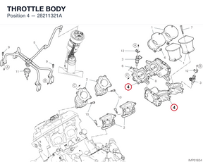 THROTTLE BODY 28211321A diagram position