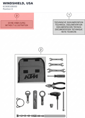 Diagram preview: WINDSHIELD, USA (61908108000)