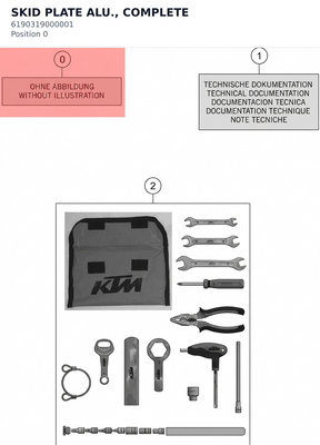Diagram preview: SKID PLATE ALU., COMPLETE (6190319000001)