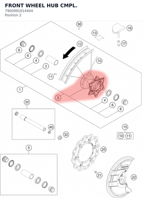 Diagram preview: FRONT WHEEL HUB CMPL. (7900991014404)