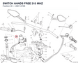 SWITCH HANDS FREE 315 MHZ 28611276B diagram position