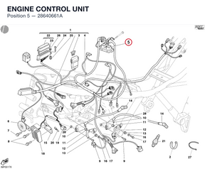 ENGINE CONTROL UNIT 28640661A diagram position