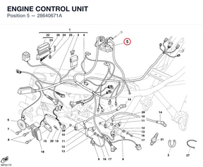 ENGINE CONTROL UNIT 28640671A diagram position