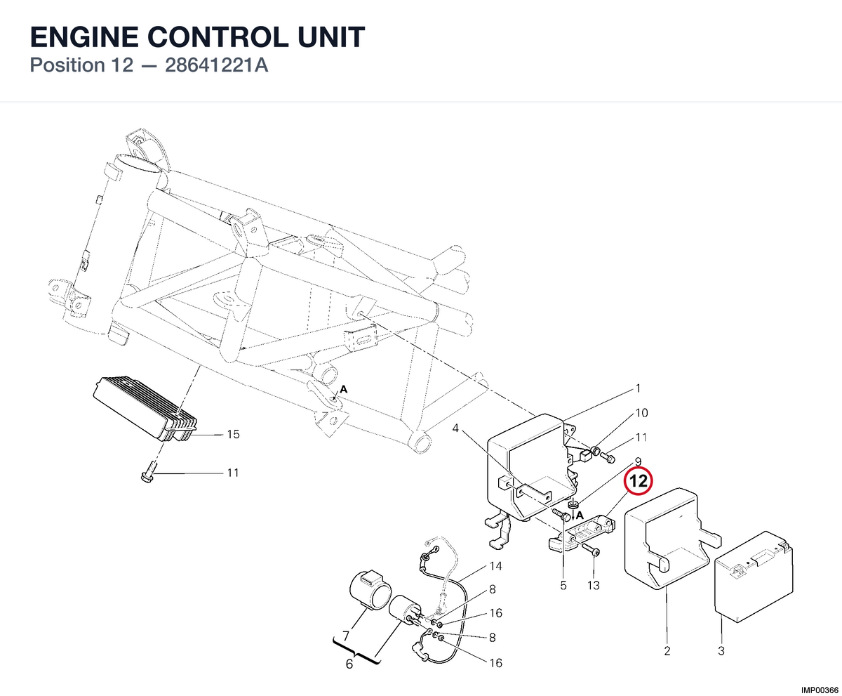 ENGINE CONTROL UNIT 28641221A diagram position