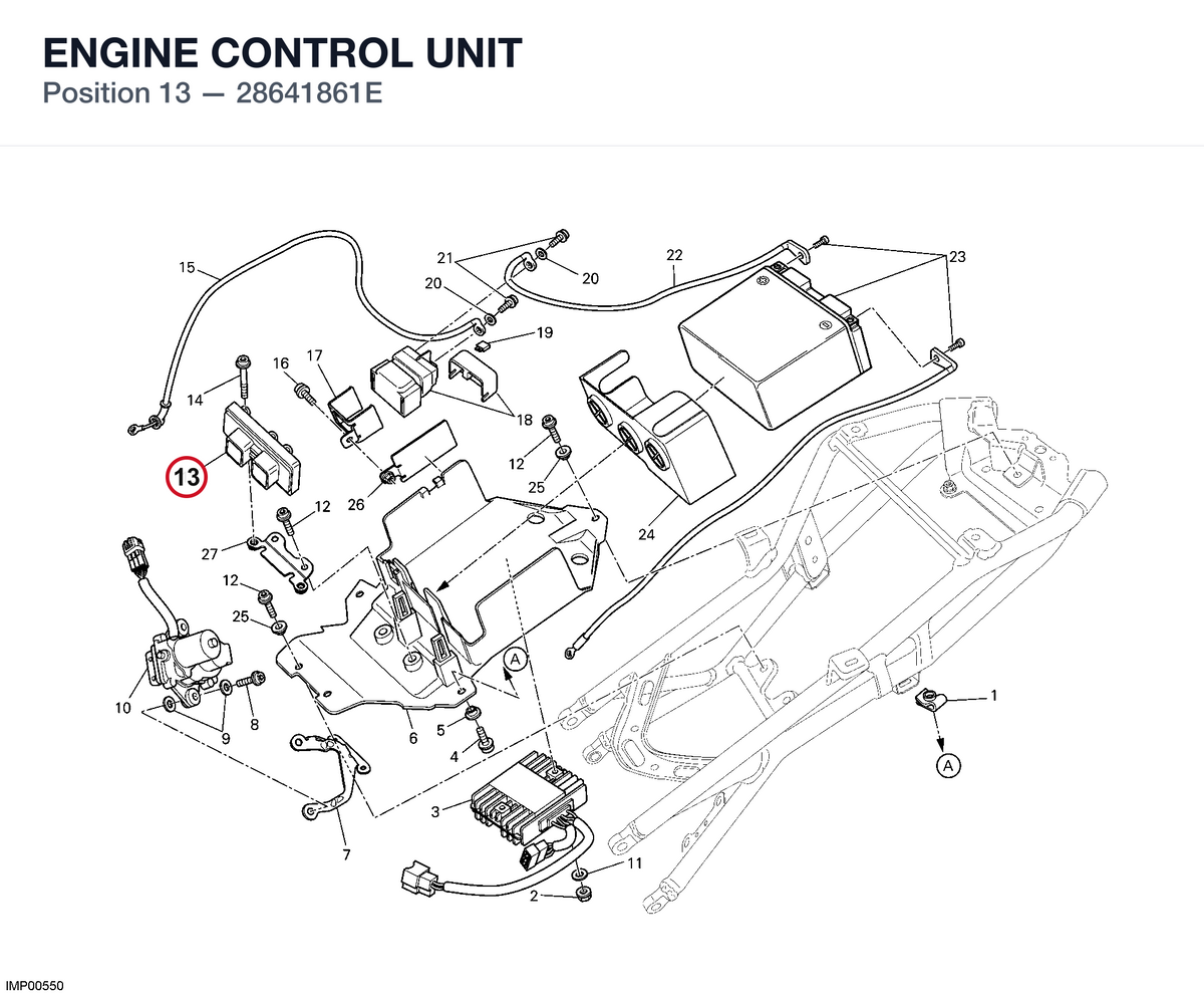 ENGINE CONTROL UNIT 28641861E diagram position